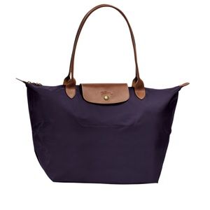 Longchamp Le Pliage large shoulder bag. Bilberry.